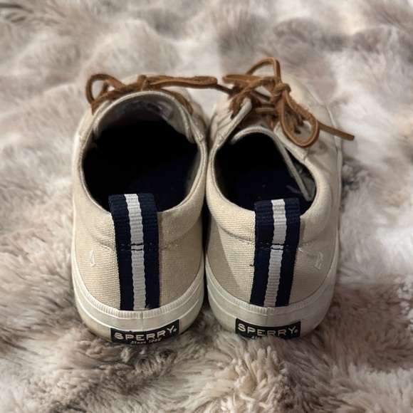 Sperry Beige Canvas Shoes with Brown Laces - Picture 5 of 10